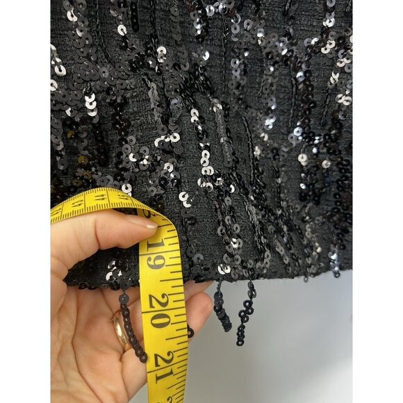 Zara Womens Sequin Jacket Blazer XS Black Fringed Textured New - Picture 12 of 14